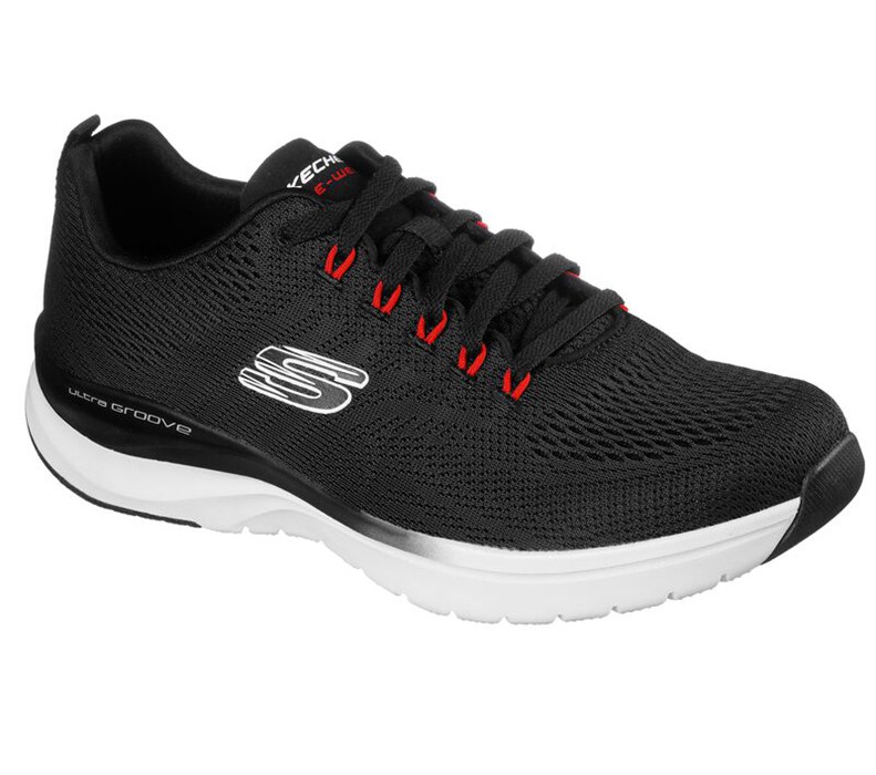 Skechers Herr Svarta Sneakers - Ultra Groove - Templar - Sverige (IHOWD-4951)